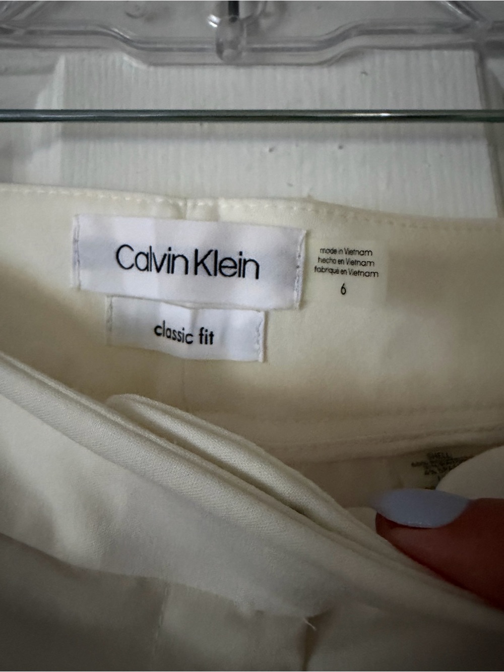 Calvin Klein classic fit women’s cream trousers, size 6, new with tags - Picture 4 of 8